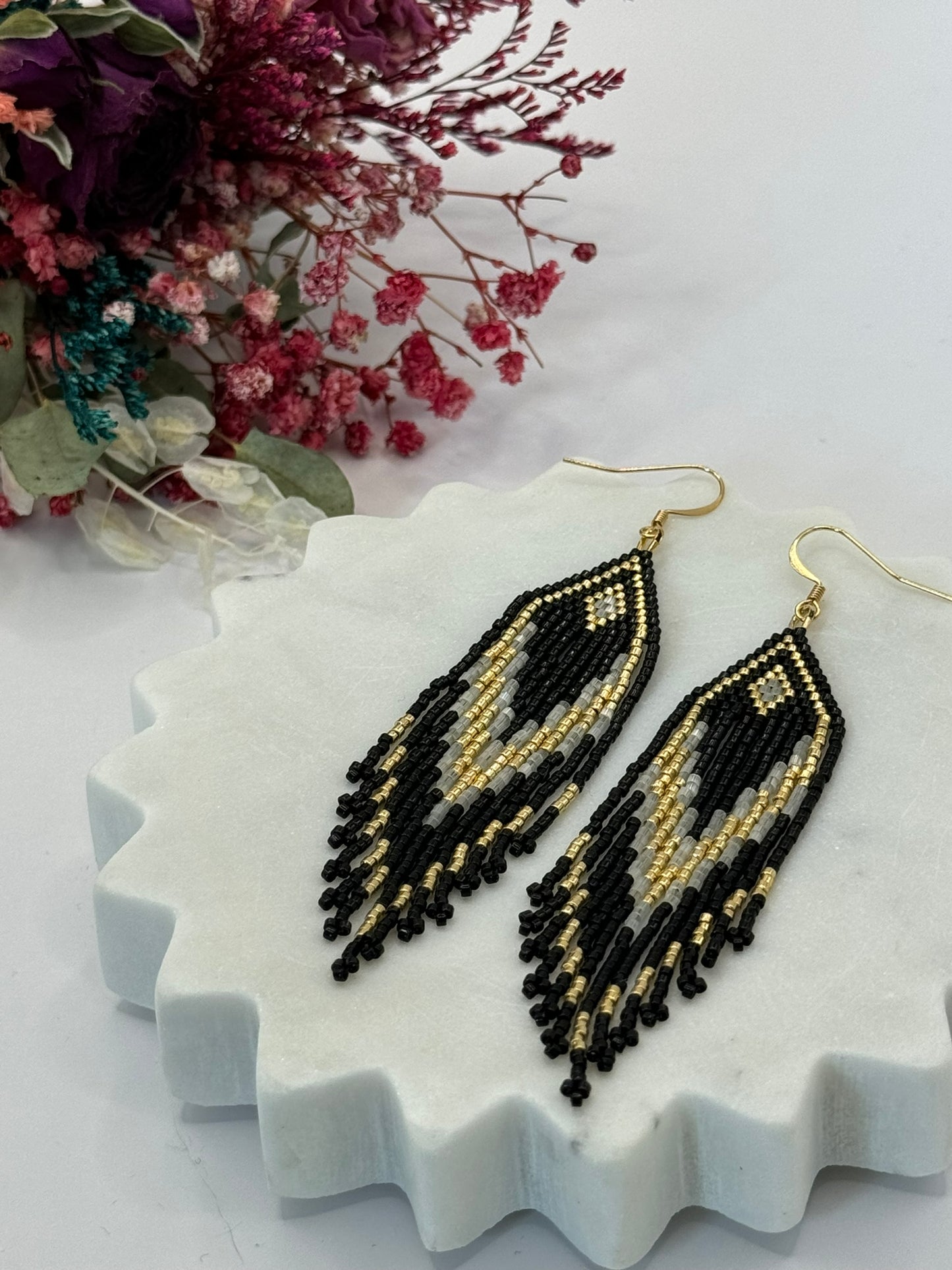 Glossy frangie - Black/Gold