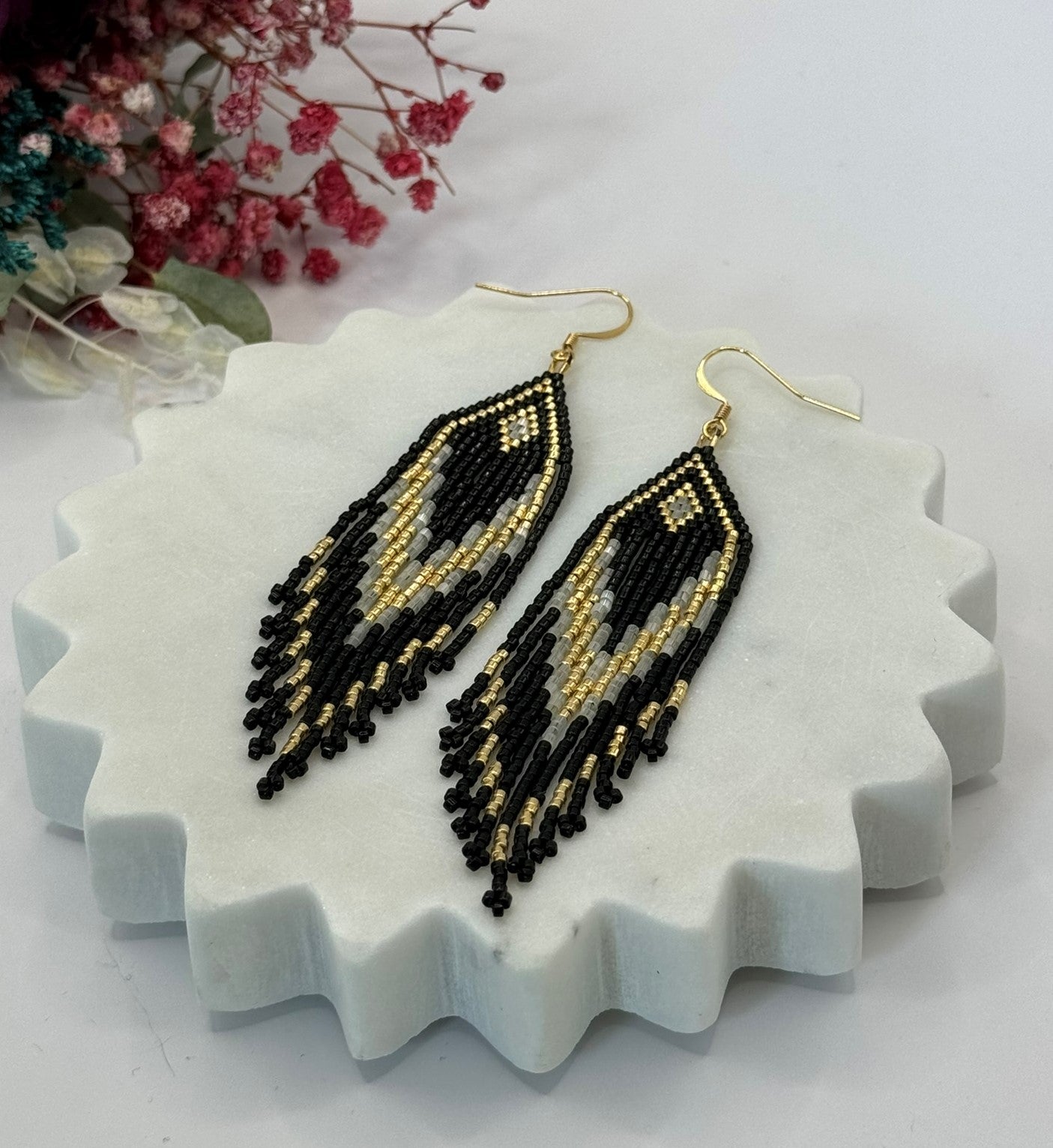 Glossy frangie - Black/Gold