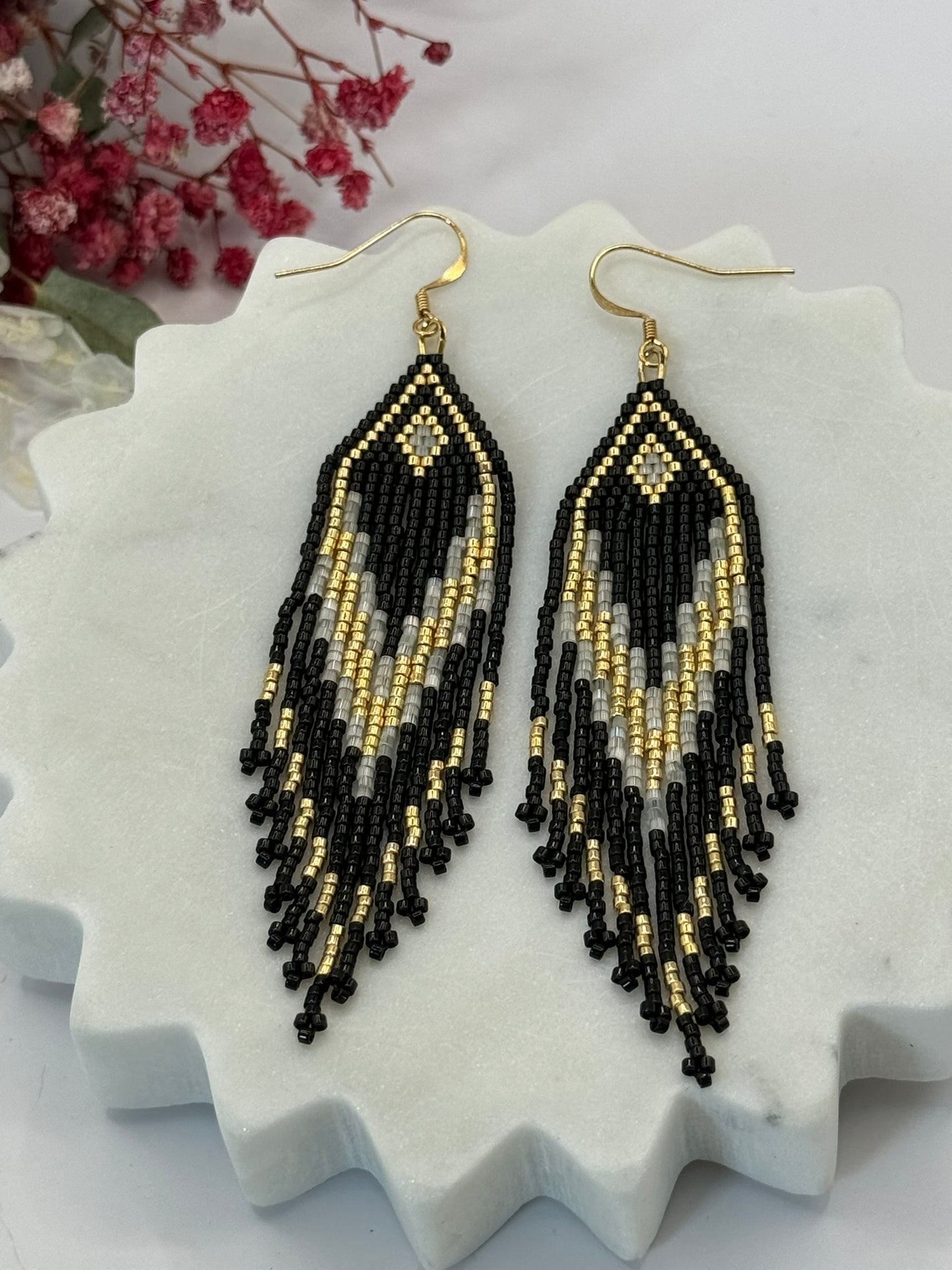 Glossy frangie - Black/Gold